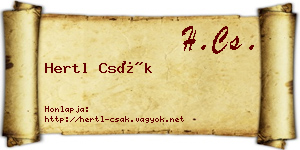 Hertl Csák névjegykártya